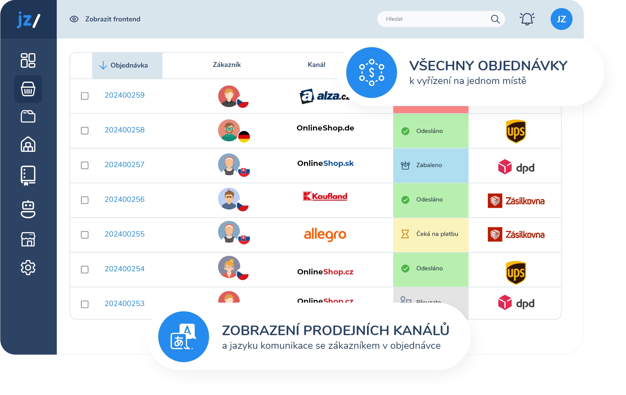 Objednávky na jednom místě