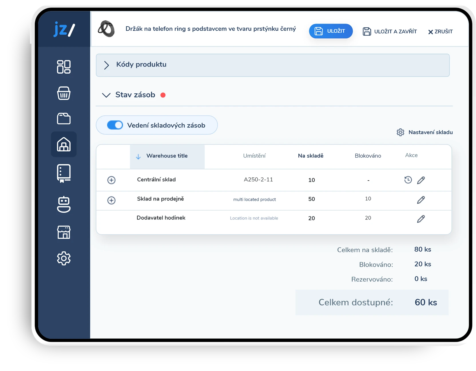 Neomezená správa skladů a poboček